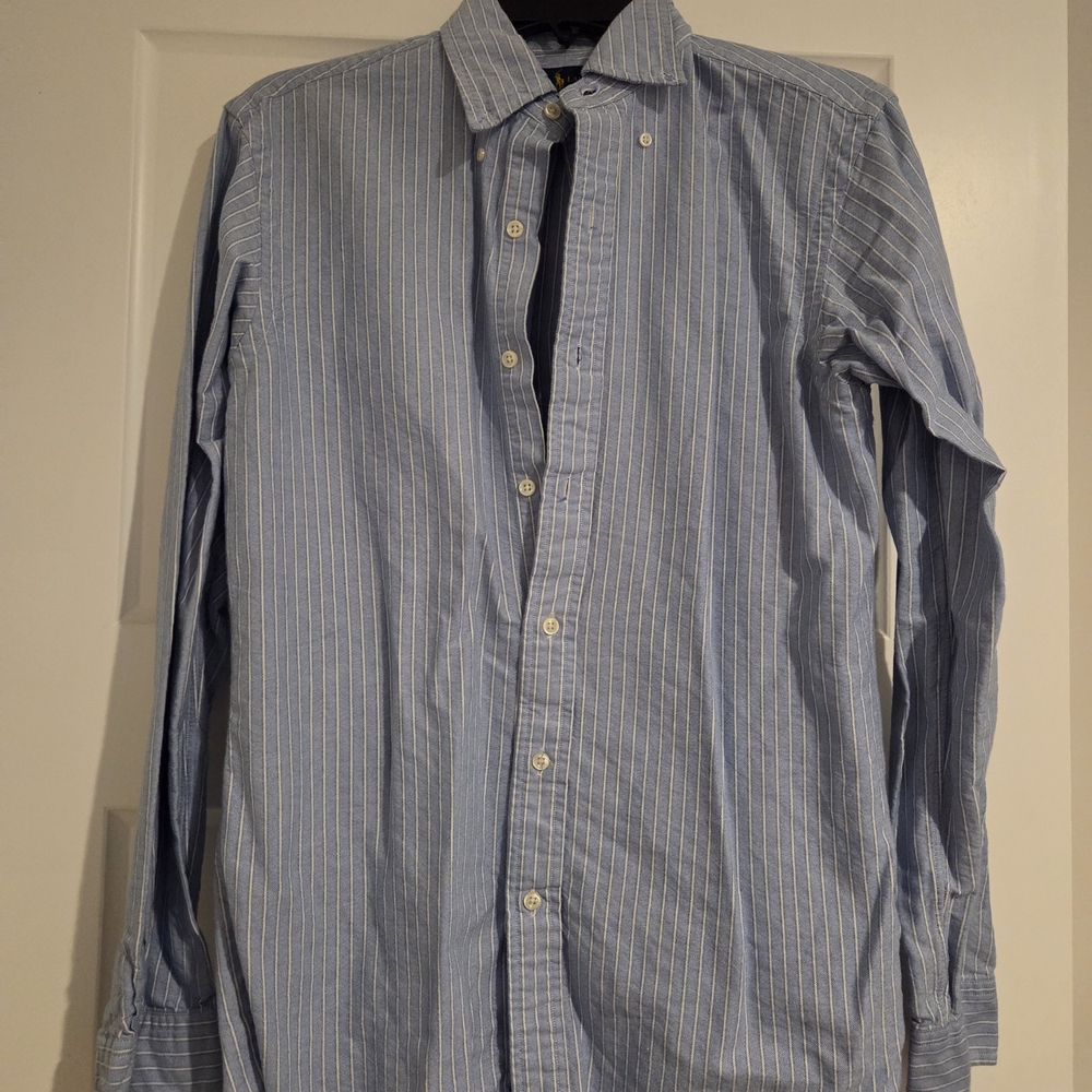 Ralph Lauren Light Blue Striped Button Down Shirt